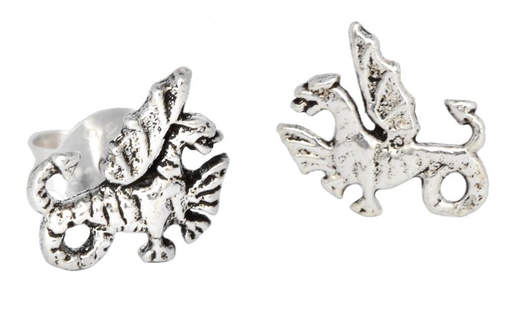 Ear studs small dragons 8 mm silver - ost24