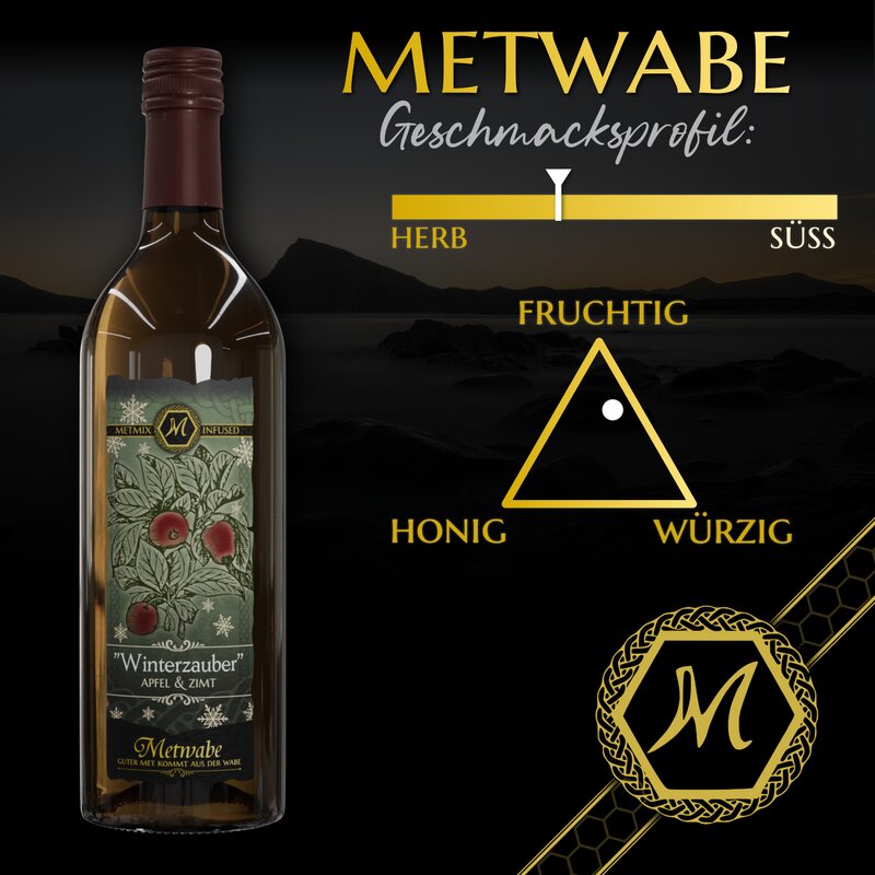 Met / Honigwein - WINTERZAUBER Apfel & Zimt - 0,75l - 9%vol