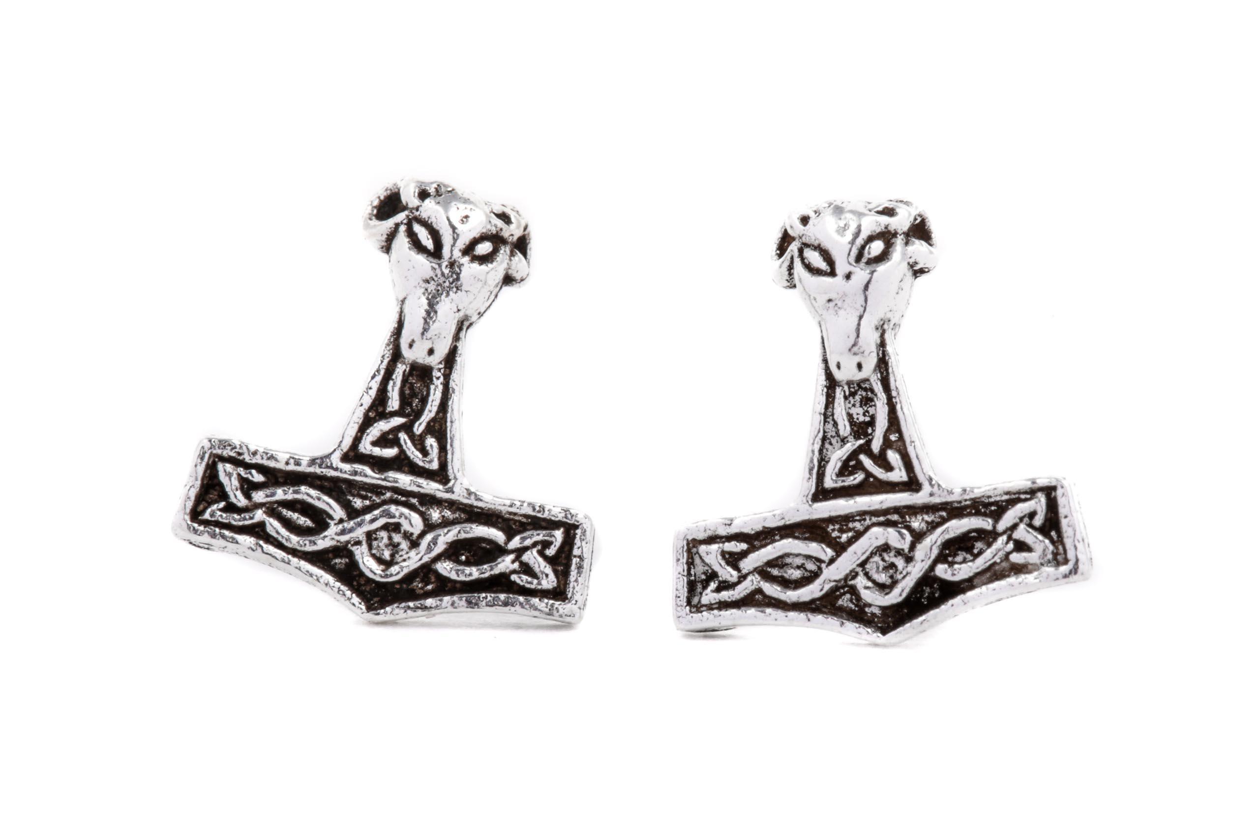 Ohrstecker Vikings Widder Thorshammer 9 mm Silber - ost110