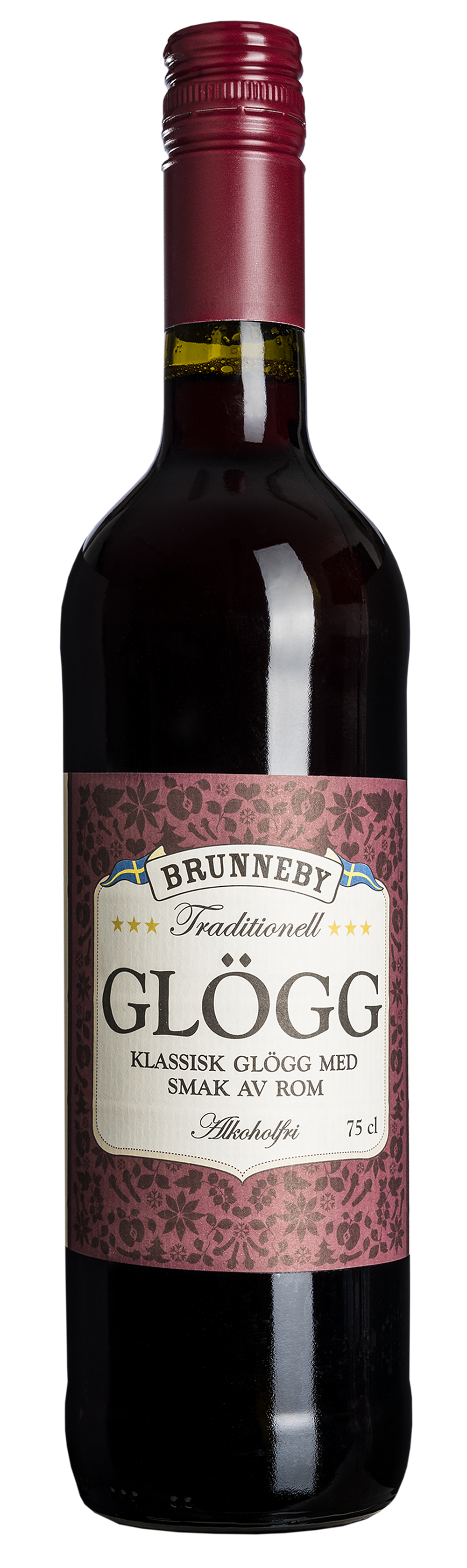 Brunneby-Traditioneller Roter Glögg mit Rum-Aroma -Alkoholfrei - 0,75 l
