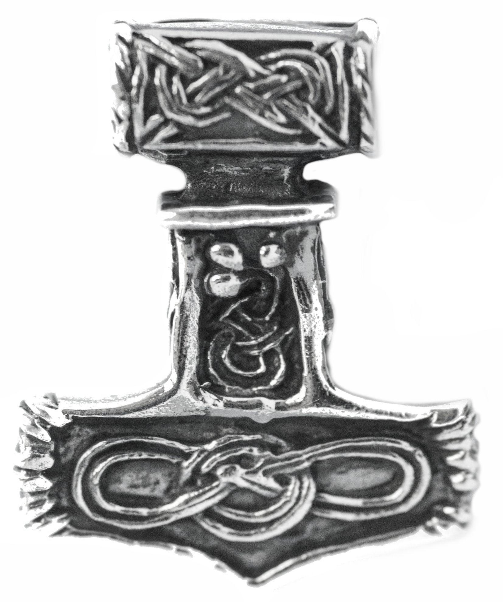 Thor's hammer silver 2.4 cm - at32