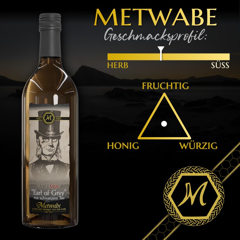 Met - Honigwein - Mix "Earl of Grey" mit schwarzem Tee - 0,75l - 9%vol