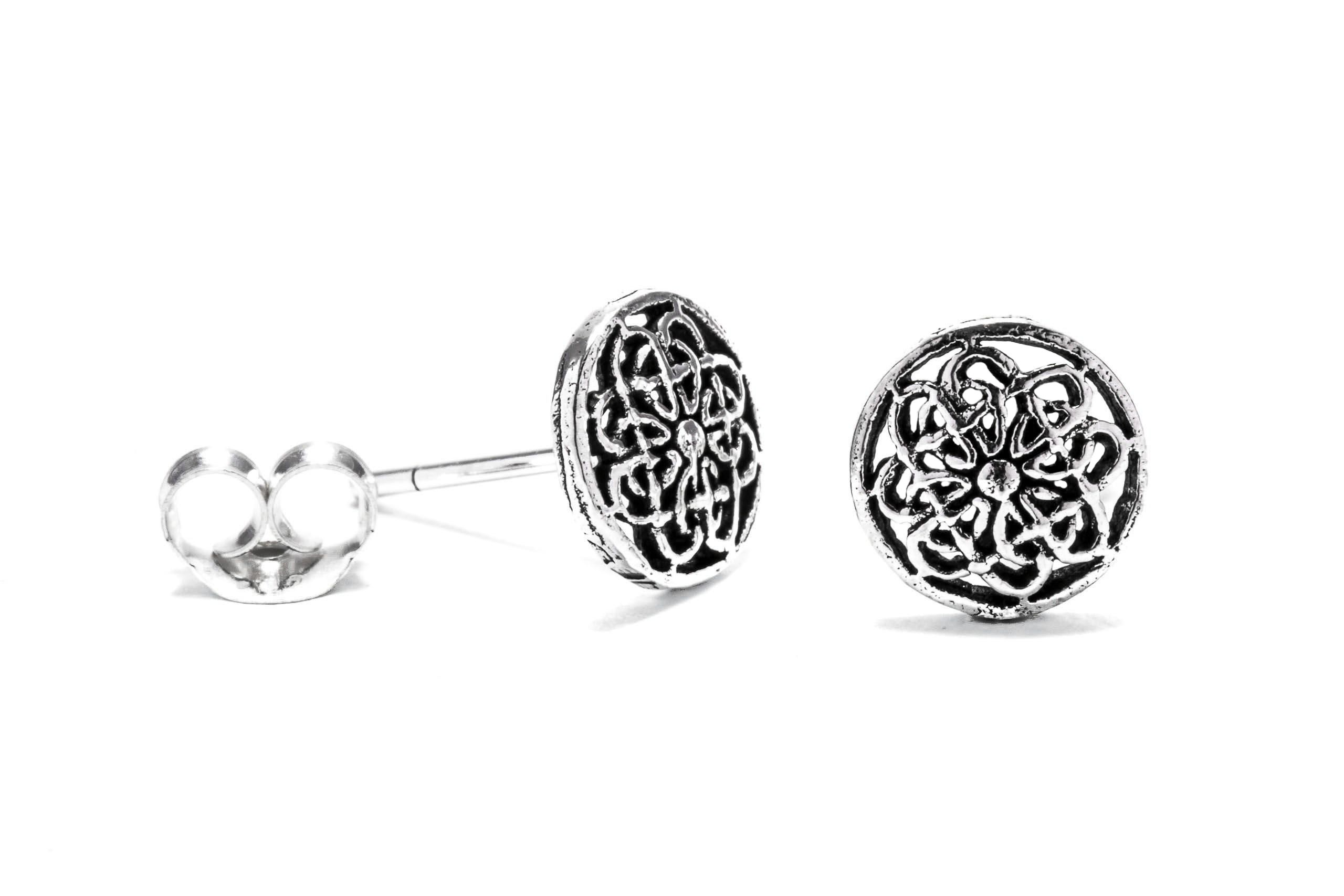 Ohrstecker Keltische Blume des Lebens Ø 8 mm  Silber - ost61
