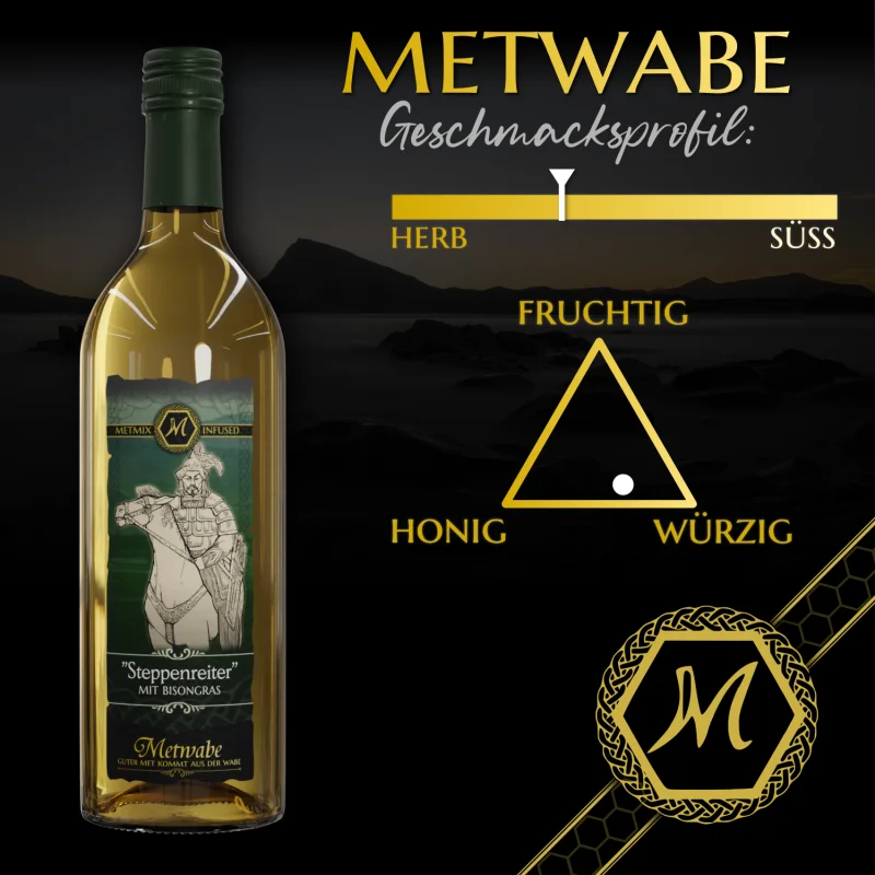 Steppenreiter Met mit Bisongras - 0,75 l - 11 % vol - Honigwein