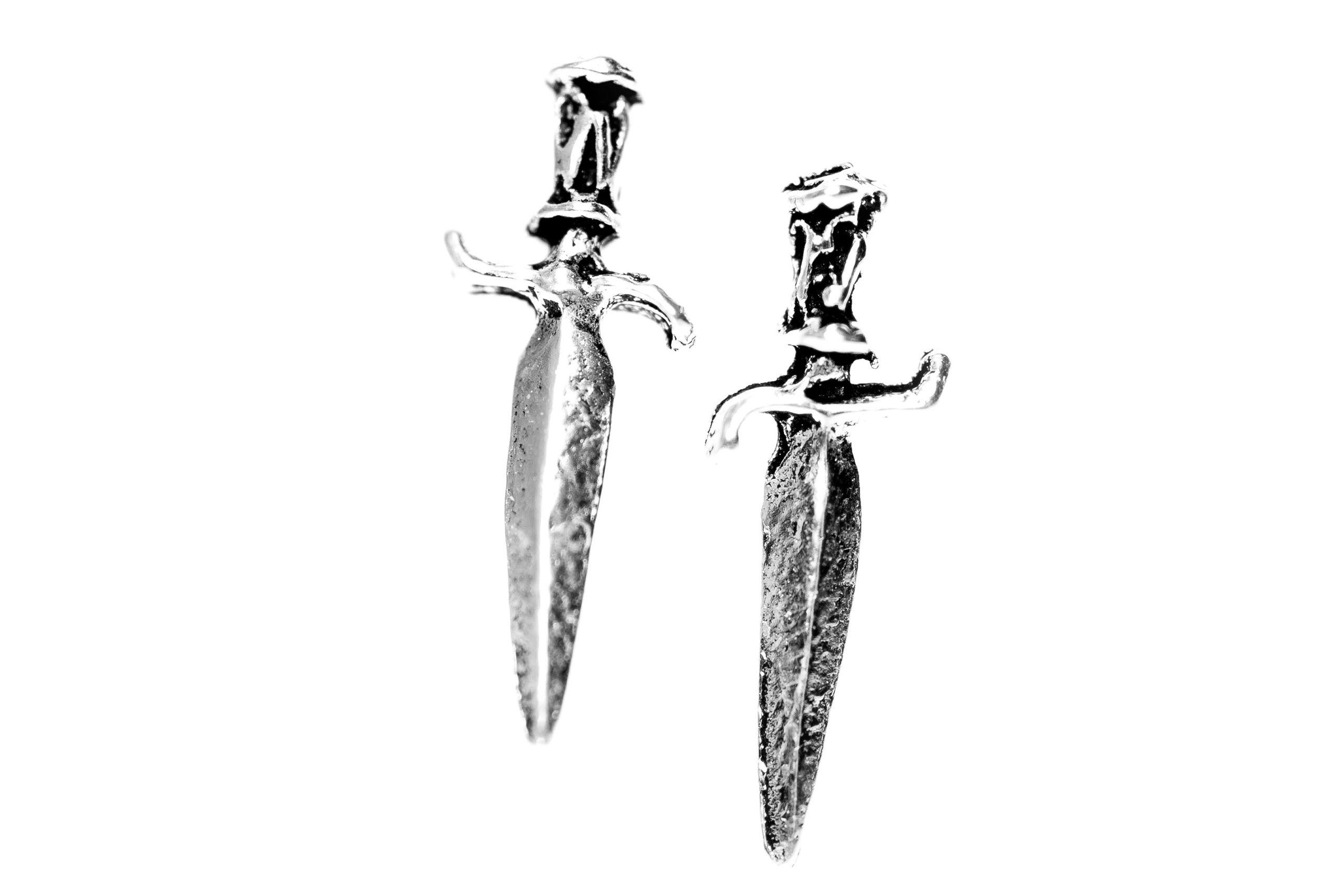 Ohrstecker  Kleine Dolche Mittelalter Schmuck 13 mm Silber - ost55