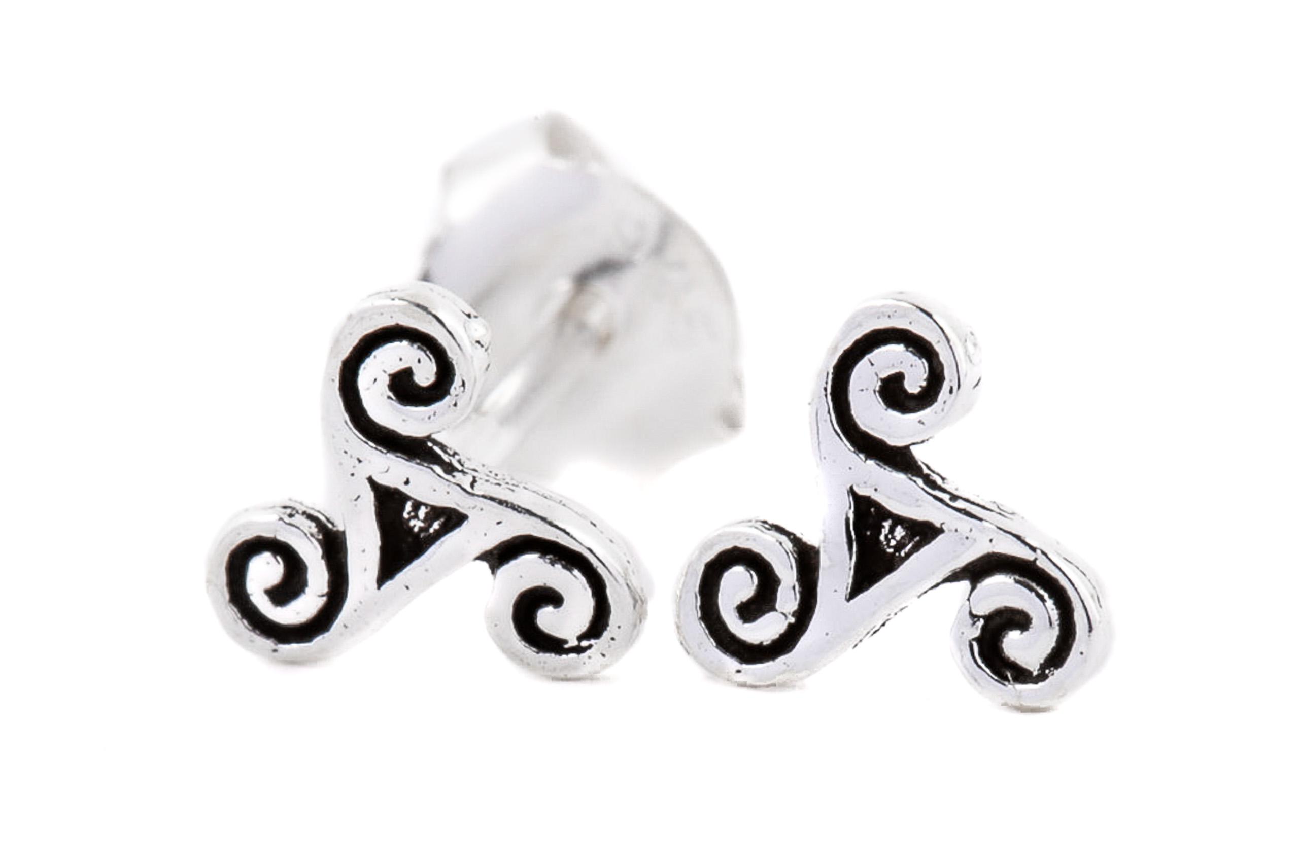 Ohrstecker Triskelen Ø 5 mm Silber - ost1
