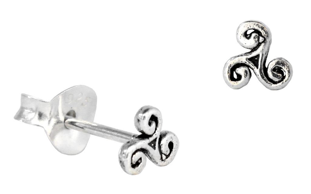 Ohrstecker Keltische Triskele 4 mm Silber - ost77