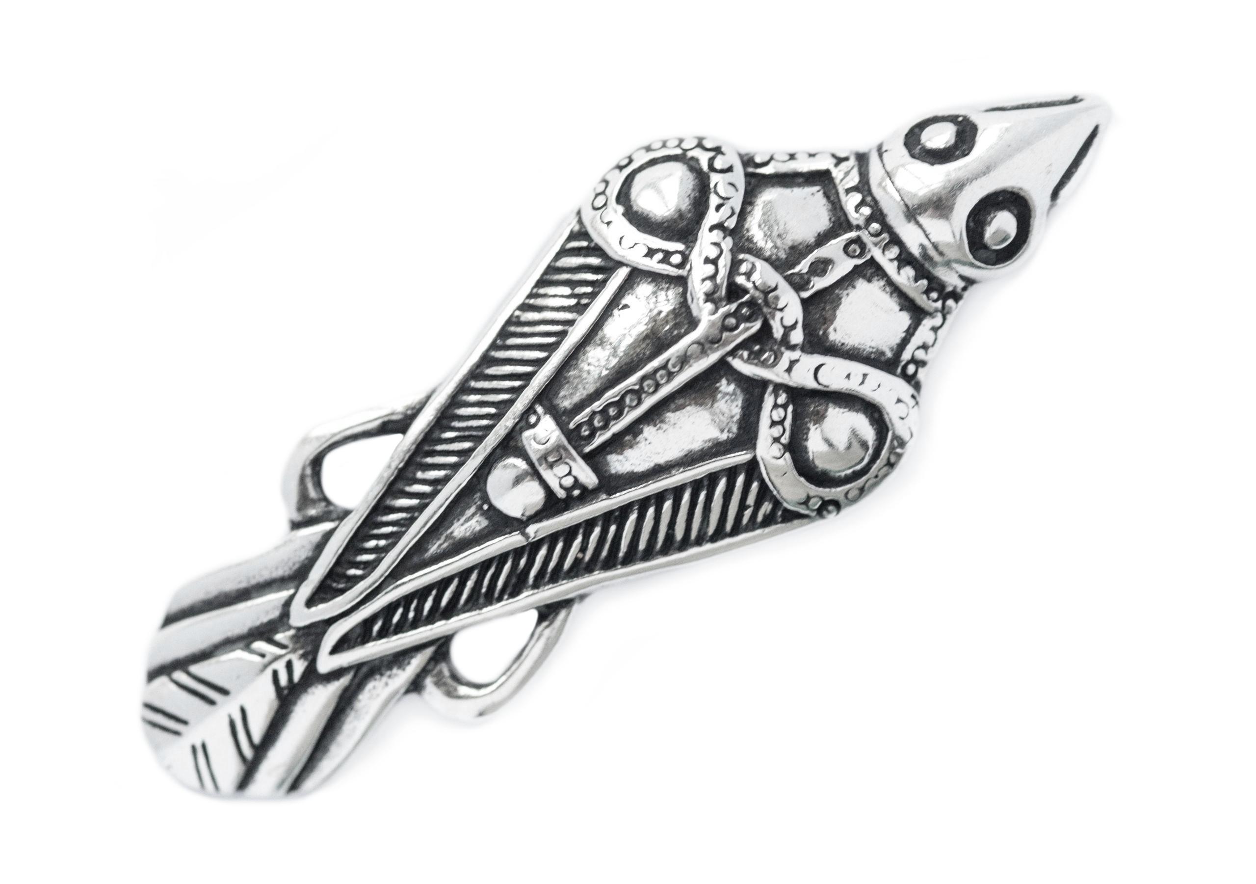 Anhänger Rabe 5 cm Silber - av47