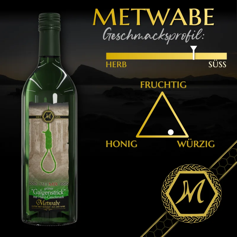 Met-Mix-Grüner Galgenstrick "MetMix Hanfaroma" - 0,75 l - 9 % vol - Honigwein - Mix