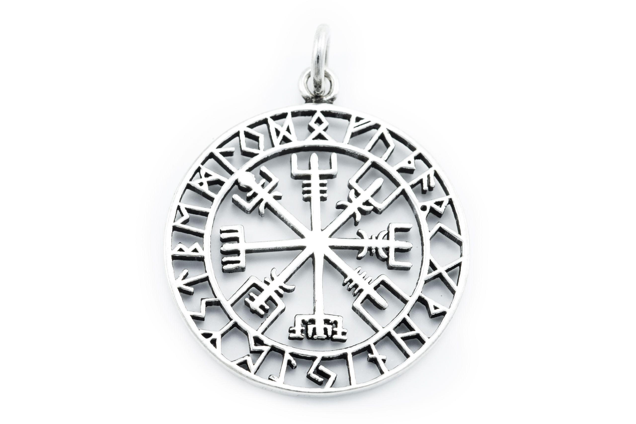 Amulett Ø 3.6 cm Vägvisir Silber - av66