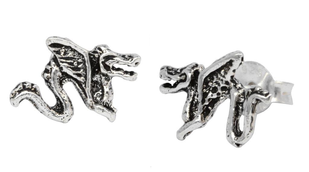 Ear studs dragon 11 mm 925 silver - ost58