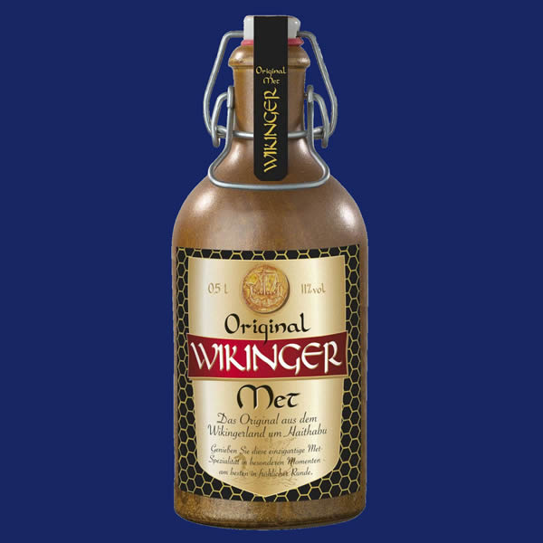 Original Wikinger-Met in dekorativer Tonflasche - 0,5 Liter - alc. 11 % Vol.