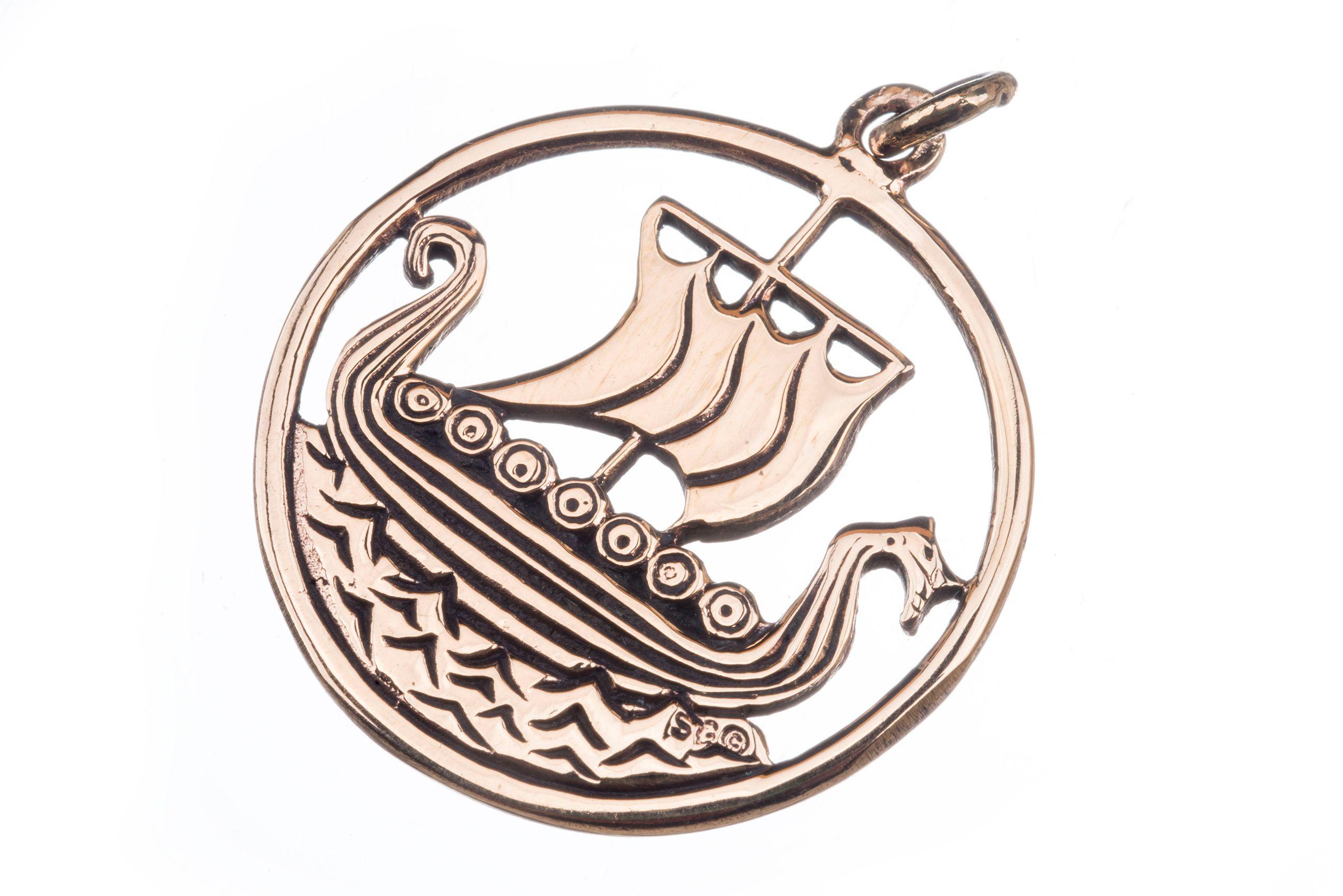 Anhänger Drachenschiff Wikinger Bronze - avb525