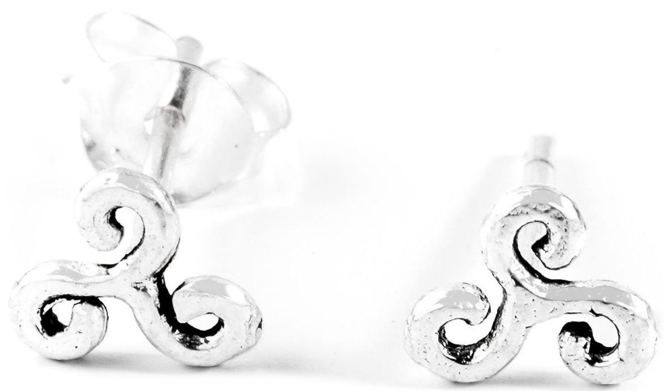Ear studs Celtic triskelion Ø 6 mm silver - ost2