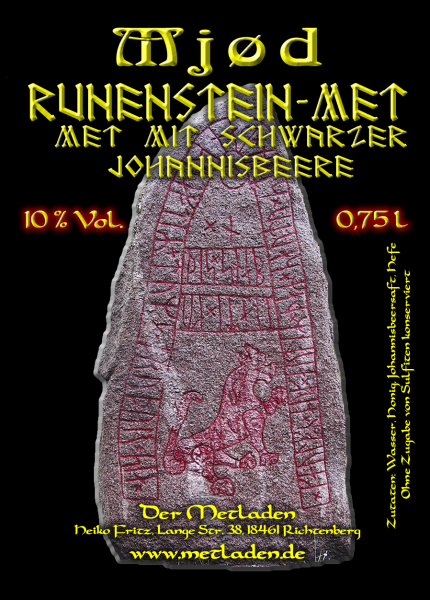 Runenstein-Met mit schwarzer Johannisbeere - 0,75 l - 10 %