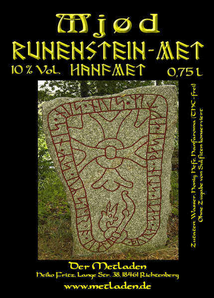 Runenstein-Met Hanf - Honigwein m. Hanfextrakt - 0,75l Fl. - 10 % 