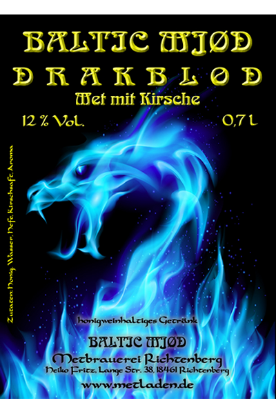 DRAKBLOD - Met mit Kirsche - Baltic Mjød -0,7 l