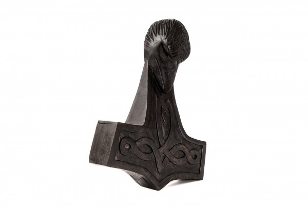Wandrelief - Thorshammer mit Rabenkopf - 20 cm - black - ws96-2