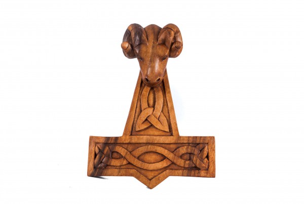 Wandrelief - Thorshammer mit Widderkopf - 39 cm - ws42