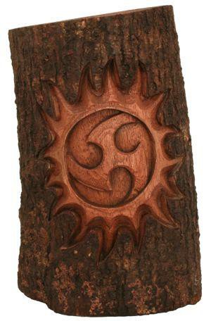 Wandbild - Celtic Deko Baumstamm - Triskele mit Sonne - hkb86