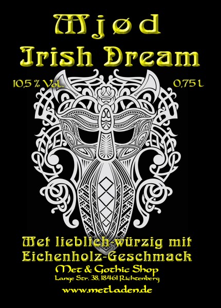 Irish Dream - Met mit Eichenholzgeschmack - Honigwein - 0,75 - 10,5 %