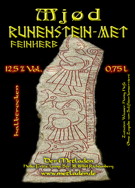 Runenstein-Met feinherb - halbtrockener Honigwein - 0,75 l - 12 % 