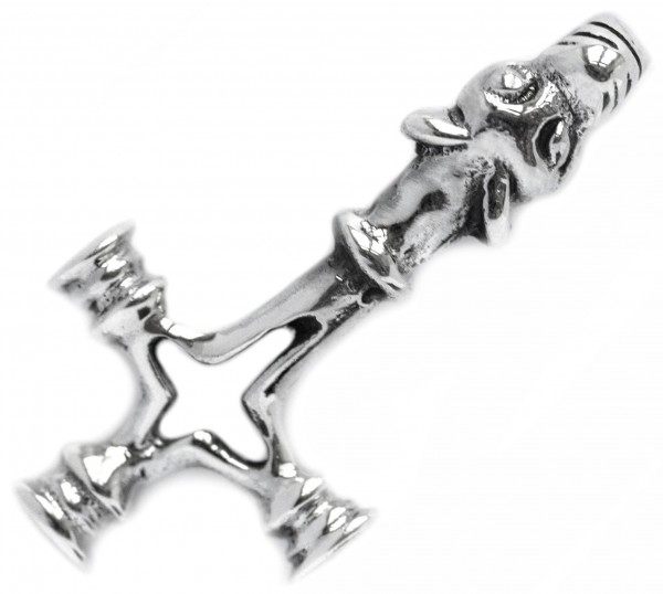 Thorhammer WOLFSKREUZ 2 cm Silber - at16