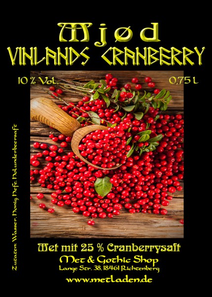 Vinlands Cranberry - Met mit Cranberry - 10 % - 0,75 l